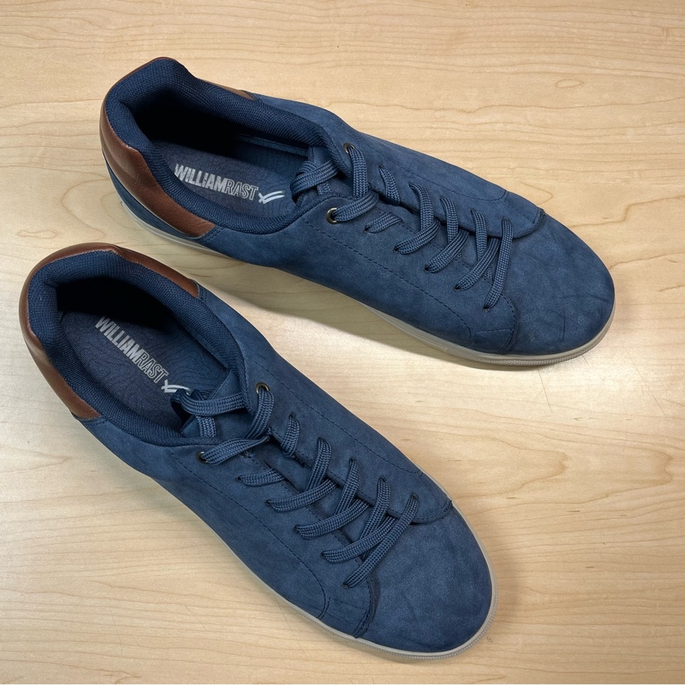 William Rast size 12 blue suede flat sole casual shoes
